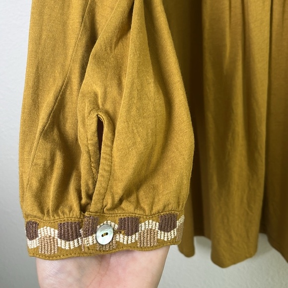 J. Jill Embroidered Boho Tunic Top Size M Cotton Tencel Blend - Picture 8 of 10